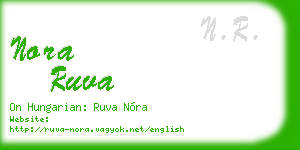 nora ruva business card